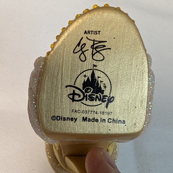 Disney Gold and Glitter Belle Shoe Ornament - Picture 4 of 5